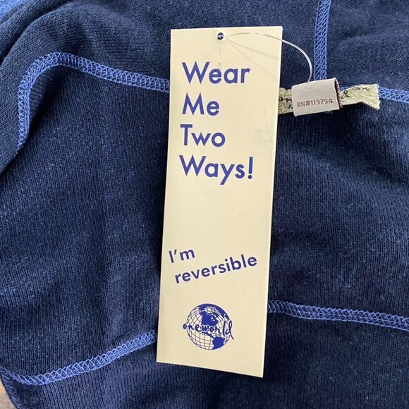 One World Reversible Open Cardigan Women's‎ 3X Blue Cotton Blend NWT CJ-1134 - Picture 11 of 15